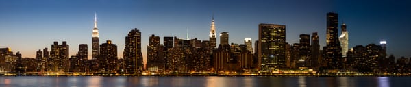 Обои нью-йорк, панорама, hudson river, манхэттен, река гудзон, new york city, manhattan, здания, ночной город, небоскрёбы, nyc