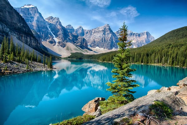 Обои пейзаж, banff national park, горы, озеро, moraine lake