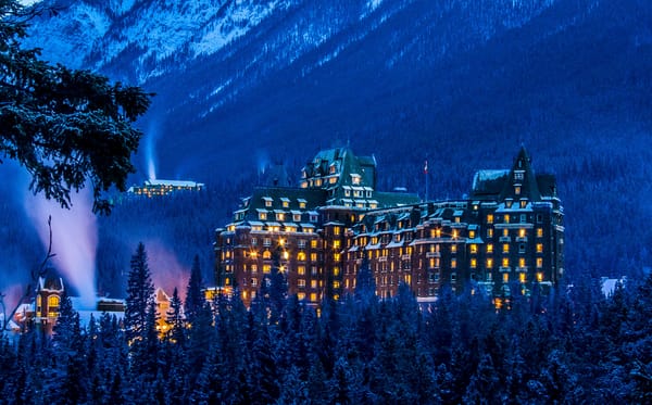 Обои канада, banff springs hotel, национальный парк банф, альберта, зимой
