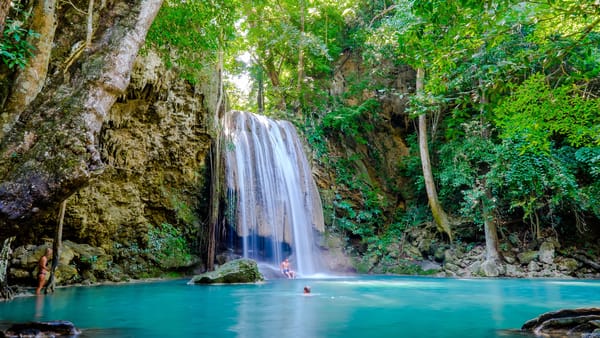 Обои таиланд, erawan, национальный парк канчанабури, красивый водопад