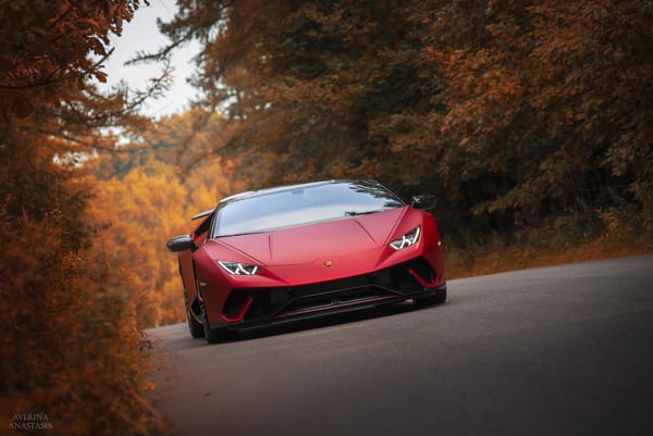 Обои lamborghini, huracan, autumn, red