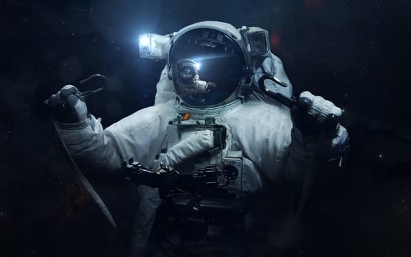 Обои космонавт, темное пространство, исследование, dark space, astronaut