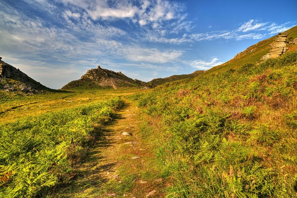 Обои пейзаж, великобритания, exmoor, долина скалы