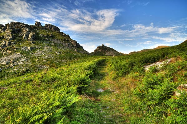 Обои пейзаж, долина скалы, exmoor, великобритания