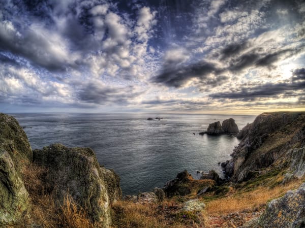 Обои пейзаж, небо, горизонт, побережье, облака hdr, море, alderney channel islands
