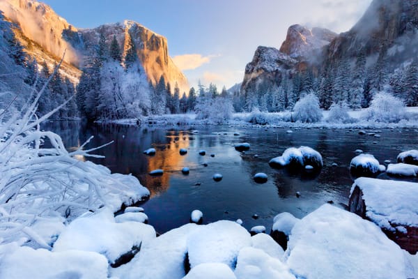 Обои usa, winter season, yosemite national park, california