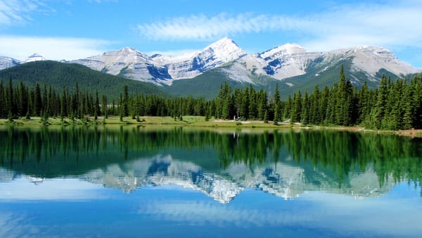 Обои canada, alberta, pond, elbow valley, kananaskis country