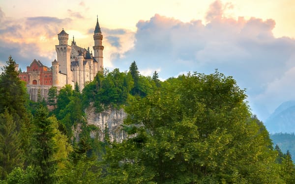 Обои лес, germany, бавария, замок нойшванштайн, замок, германия, скала, neuschwanstein castle, bavaria