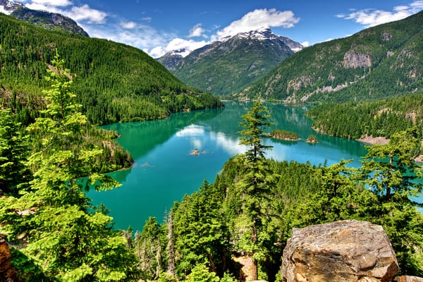 Обои пейзаж, озеро, washington, горы, north cascades national park