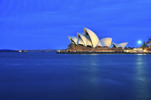 Обои ночь, sydney, сиднейский оперный театр