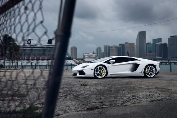 Обои lamborghini, white, aventador, vellano mc customs