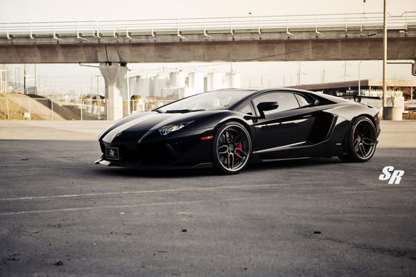 Обои lamborghini, black, aventador, ламборгини, sr-auto, bull, авентадор