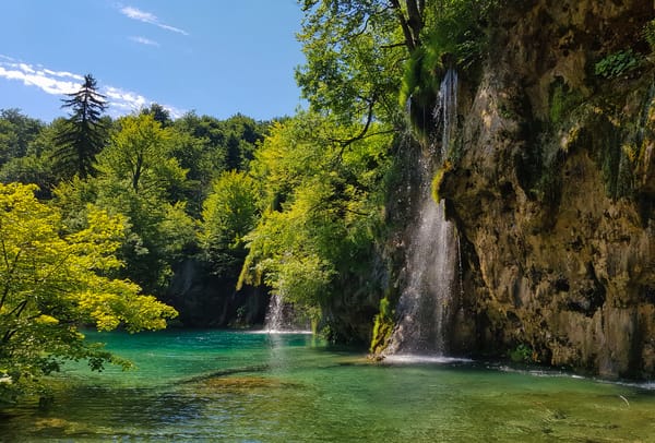 Обои Плитвицкие озера, водопад, Национальный парк Плитвицкие озера, Croatia, Хорватия, пейзаж, Plitvice Lakes national park