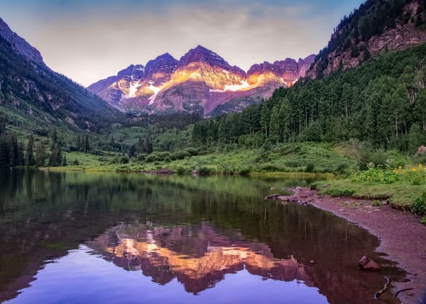 Обои Maroon Lake, Colorado, Maroon Bells