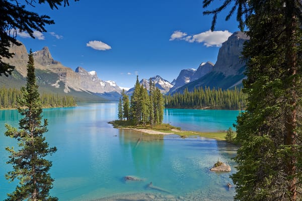 Обои Japser National Park, озеро, Maligne Lake, горы