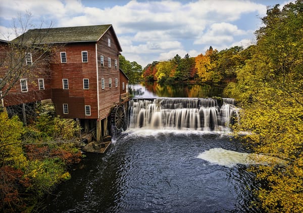 Обои Dells Mill, водяная мельница, Висконсин, Огаста