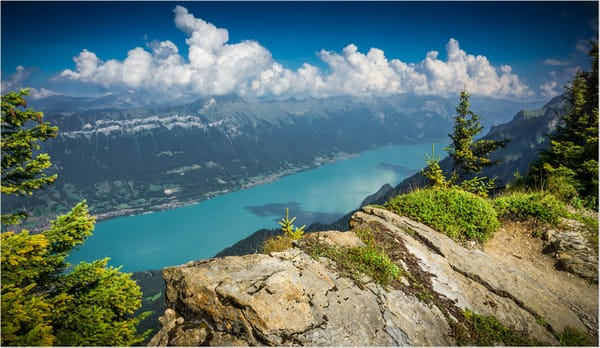 Обои Lake Brienz, река, горы, Switzerland