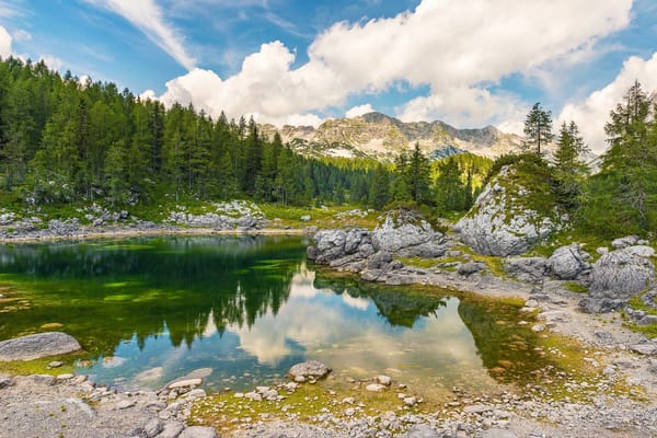 Обои Seven Lakes Valley, пейзаж, горы, деревья, озеро, Triglav National Park