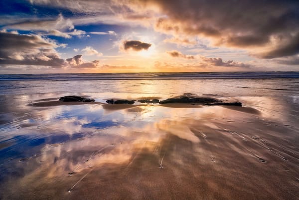 Обои Oregon beach, закат, берег, море