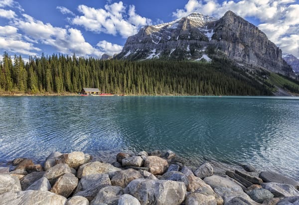 Обои Озеро Луиз, Fairview Mountain, скалы, пейзаж, озеро, горы, Канада, Alberta, Lake Louise, деревья