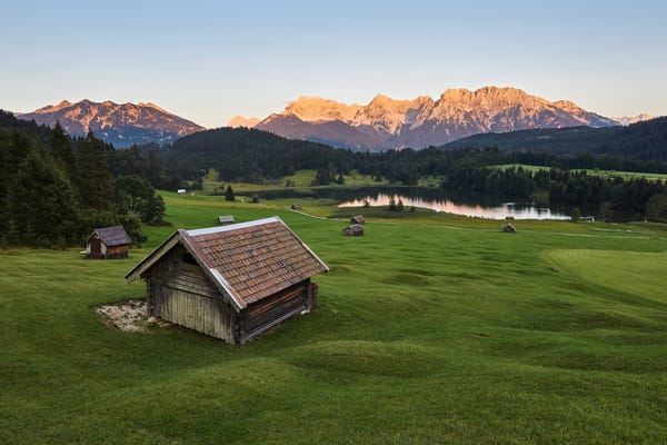 Обои Озеро Герольдзее, Гармиш, Партенкирхен, Германия, Bavaria, сельская местность, Южный Тироль, Альпы, Бавария, Geroldsee