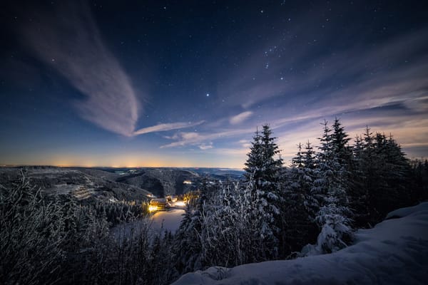 Обои Stars Above, Germany, Baden-Wurttemberg, Schwarzwald, Mummelsee, winter