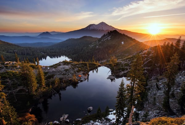 Обои Heart Lake, природа, Sunrise, горы