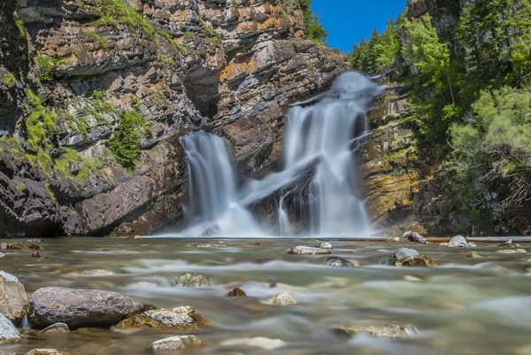 Обои Cameron Falls, Canadian Rockies, Cameron Creek, камни, Канада, Канадские Скалистые горы, Альберта, Waterton Lakes National Park, река Камерон, водопад Камерон, Alberta, Canada, водопад, река, Национальный парк Уотертон-Лейкс, горы
