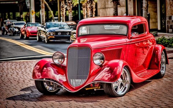 Обои 1934 Ford Coupe, ретро, красный, Ford, классика