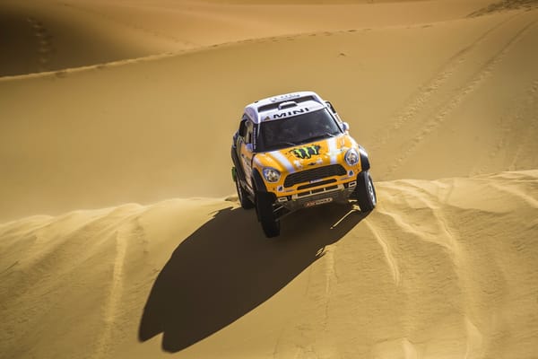 Обои Mini Cooper, Тень, MINI, Мини Купер, Дюна, X-raid, Dakar, Пустыня, Желтый, Песок, Rally