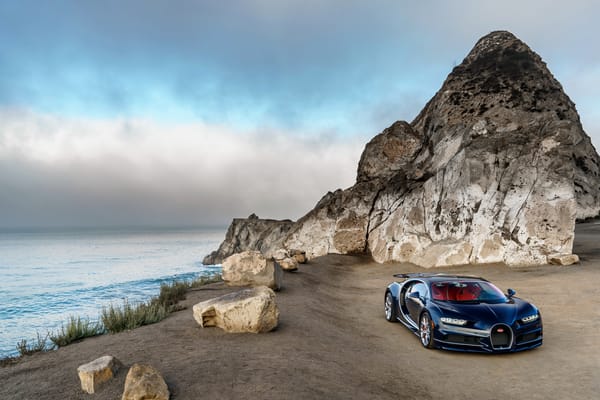 Обои BUGATTI, 2016, Синий, Автомобиль, North America, Горы, Природа, Побережье, Камни, Chiron, Металлик