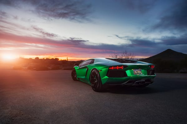 Обои Lamborghini Aventador, supercar, green