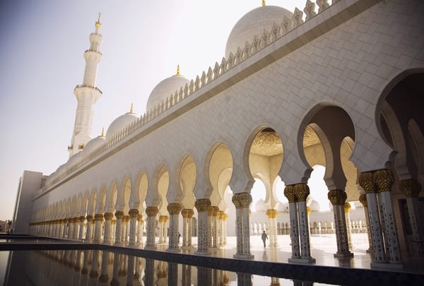 Обои Abu dhabi, купола, площадь, минарет, мечеть шейха зайда, арки, абу-даби