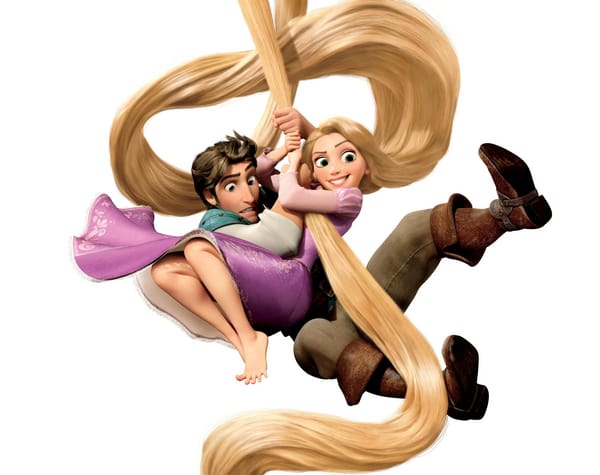 Обои Tangled, Рапунцель, Rapunzel, запутанная история, Флинн, разбойник, Flynn Rider, принцесса, волосы