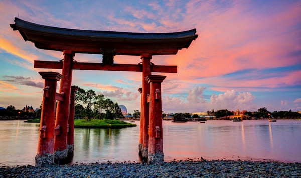 Обои тории, Диснейуорлд, озеро, Florida, Флорида, Walt Disney World, Torii Gate, Bay Lake, ворота