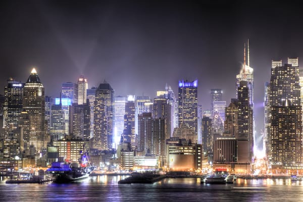 Обои огни, Union City, небоскребы, New Jersey, город, мегаполис, ночь