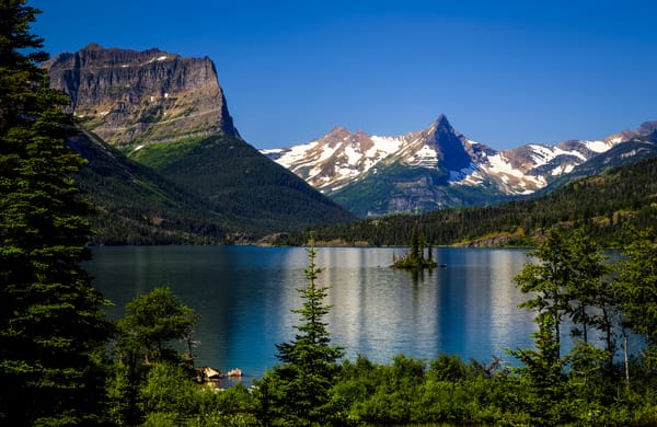 Обои Озеро Святой Марии, Rocky Mountains, Saint Mary Lake, Montana, Скалистые горы, Монтана, Национальный парк Глейшер, Glacier National Park, Wild Goose Island