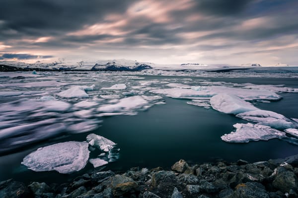 Обои South Iceland, берег, Скандинавия, океан, льдины, горы, зима
