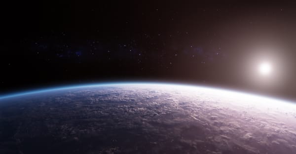 Обои Dawn Over a New World, Space, Новый Мир, Stars, Поверхность, Облака, Планета