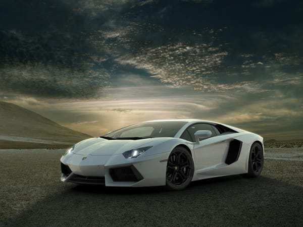Обои lamborghini, aventador, рендер, небо