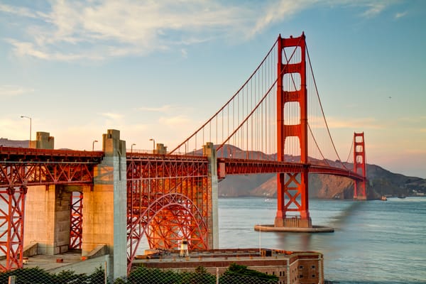 Обои мост, Сан Франциско, опора, горы, san francisco, пролив, Золотые ворота, небо, облака