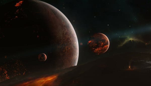 Обои звездная система, формирование, звезды, луны, планеты