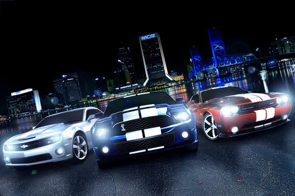 Обои muscle car, ford mustang, Chevrolet Camaro, Dodge Challenger