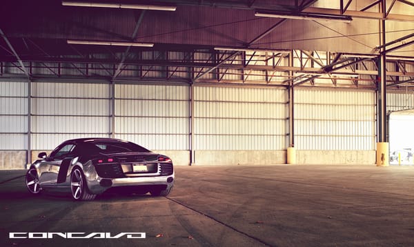 Обои Chrome, корма, CW-5, Audi, Matte Black Machined Face, фонари, Concavo Wheels