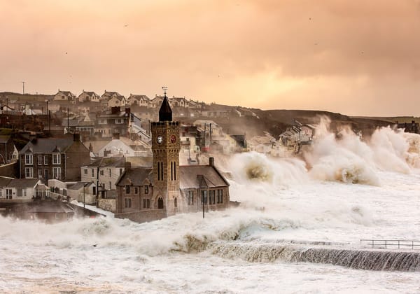 Обои Великобритания, шторм, Англия, Porthleven
