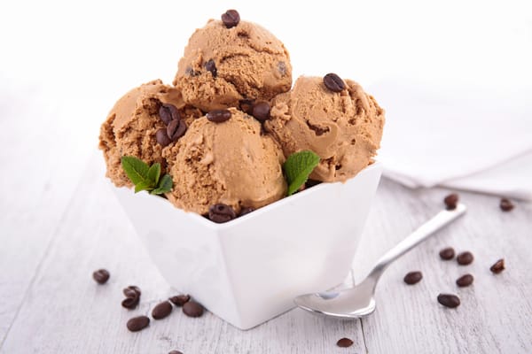 Обои мороженое, dessert, ice cream, кофейные зерна, mint, мята, десерт, coffee beans