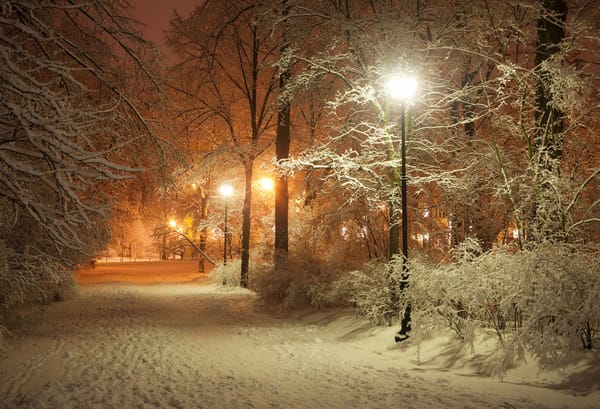 Обои дорога, полночь, midnight, аллея, beautiful scene, пейзаж, природа, красивая сцена, alley, романтический вечер, lights, night, winter park, lanterns, фонарный столб, road, фонарь, Lamppost, зима парк, lamp, landscape, romantic evening, ночь, nature, фонари, огни
