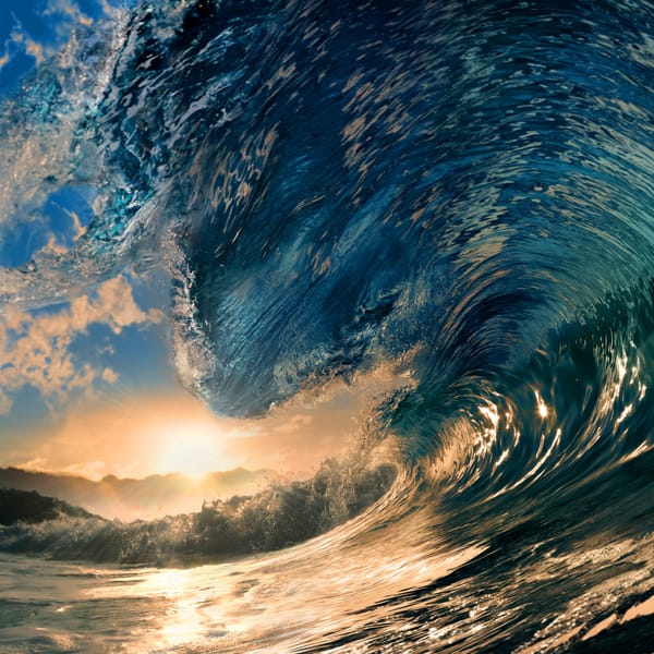 Обои волна, Ocean, sea, море, Тропический рай, красивая природа, Tropical paradise, серфинг, sunlight, beautiful nature, surfing, солнце, landscape, wave, пейзаж, океан