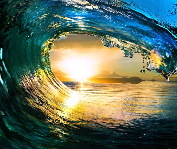 Обои Ocean, Tropical paradise, Тропический рай, океан, sunlight, sea, nature, природа, landscape, волны, море, waves, солнце, пейзаж
