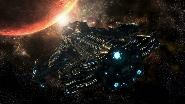 Обои starcraft 2, космос, планета, звезды, космический корабль